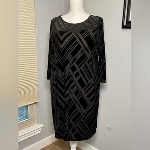 Chico’s Womens velvet and burnout graphic print cocktail dress Chico’s Size 3